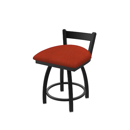 Holland Bar Stool Co 18" Low Back Swivel Vanity Stool, Black Wrinkle, Graph Poppy Seat 82118BW021